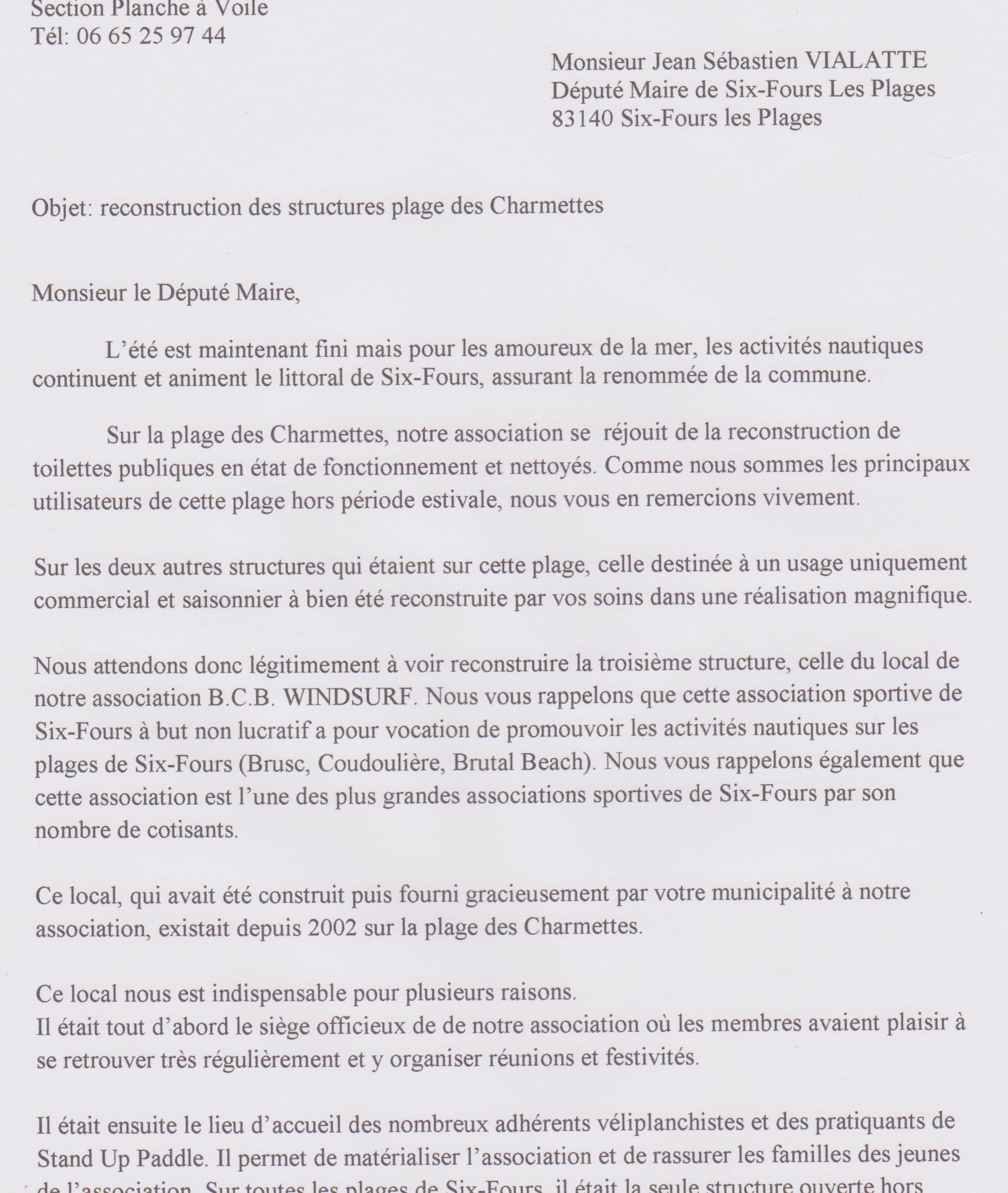 Local lettre au Maire septembre 2016 001